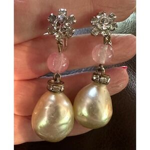 Vintage‎ Castlecliff Baroque Pearl Dangle Earrings